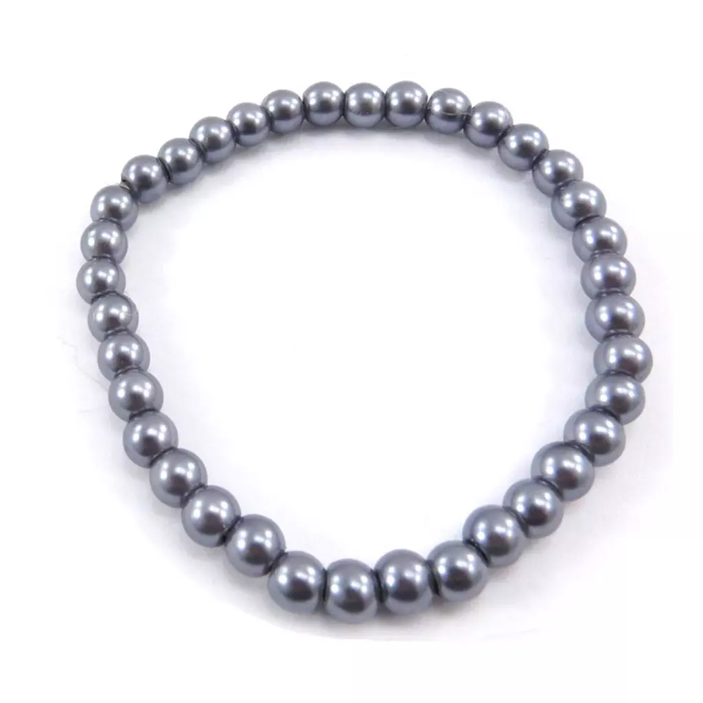 Les Trésors De Lily Bracelet 'Perla' Gris 6 Mm [J7560]