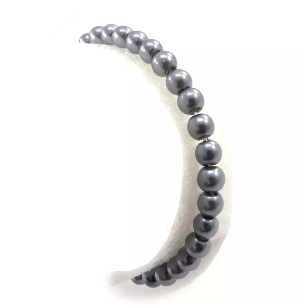 Les Trésors De Lily Bracelet 'Perla' Gris 6 Mm [J7560]
