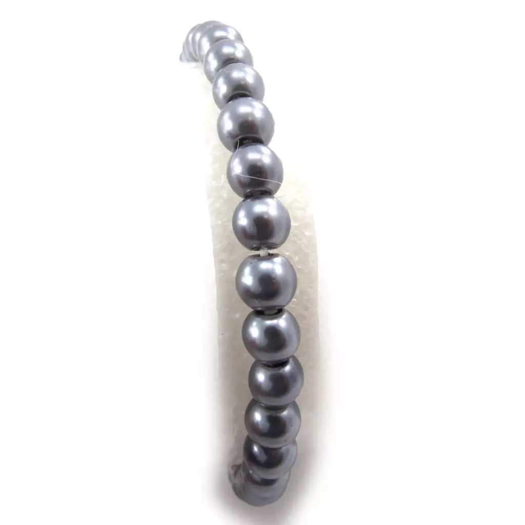 Les Trésors De Lily Bracelet 'Perla' Gris 6 Mm [J7560]