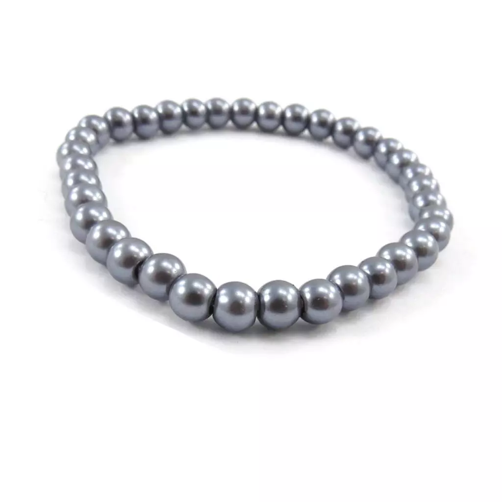 les trésors de lily Bracelet 'Perla' gris 6 mm [J7560]