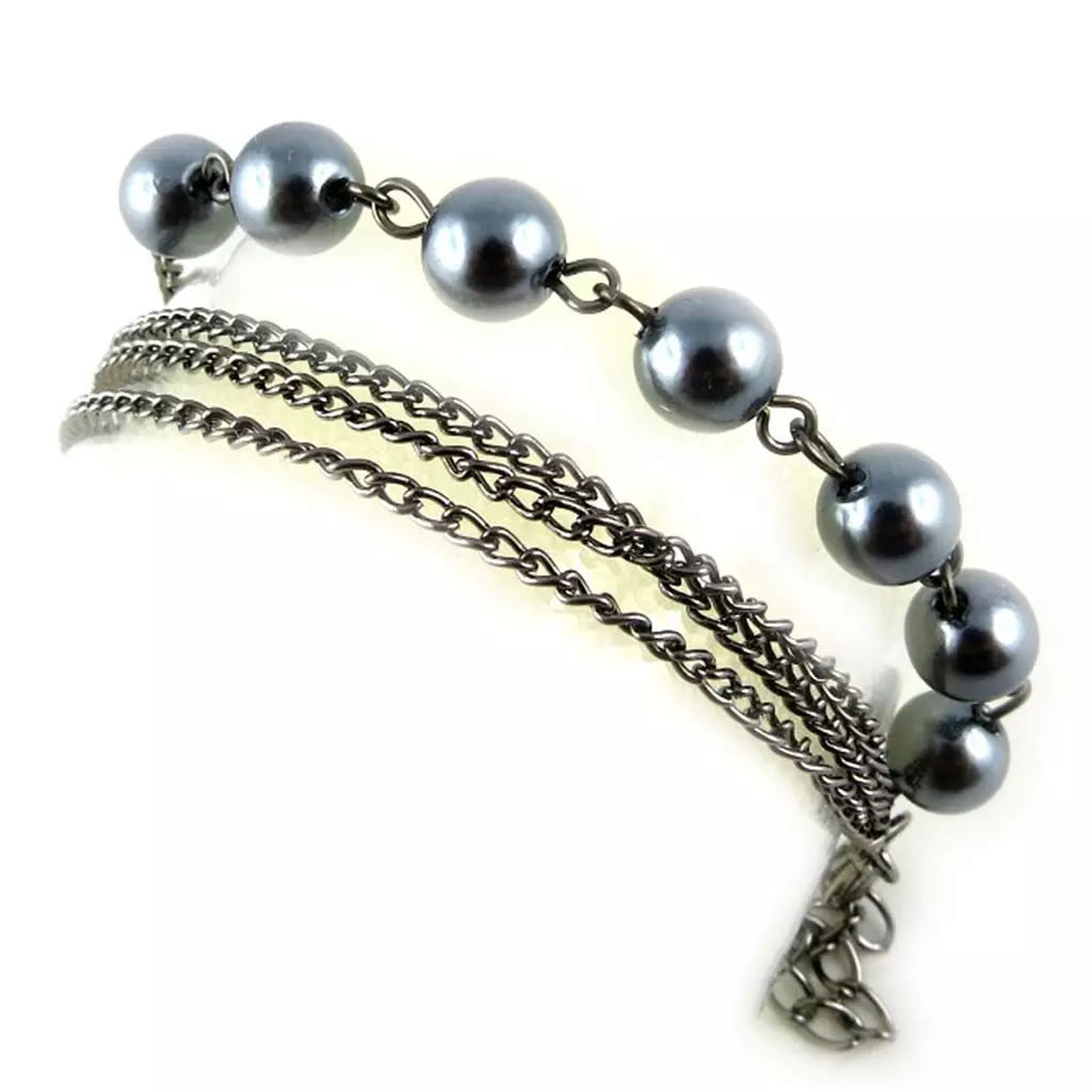 Les Trésors De Lily Bracelet 'Perla' Gris 7 Mm [L1878]