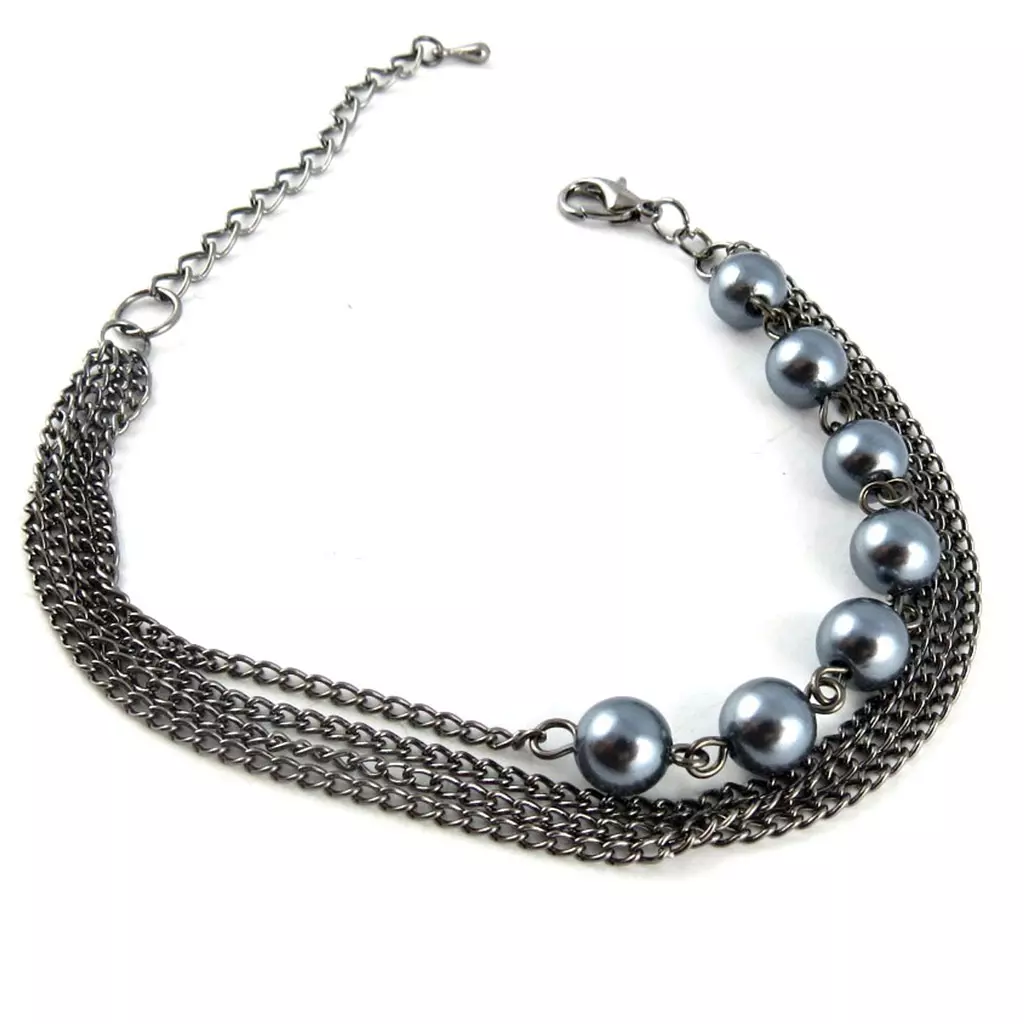 Les Trésors De Lily Bracelet 'Perla' Gris 7 Mm [L1878]