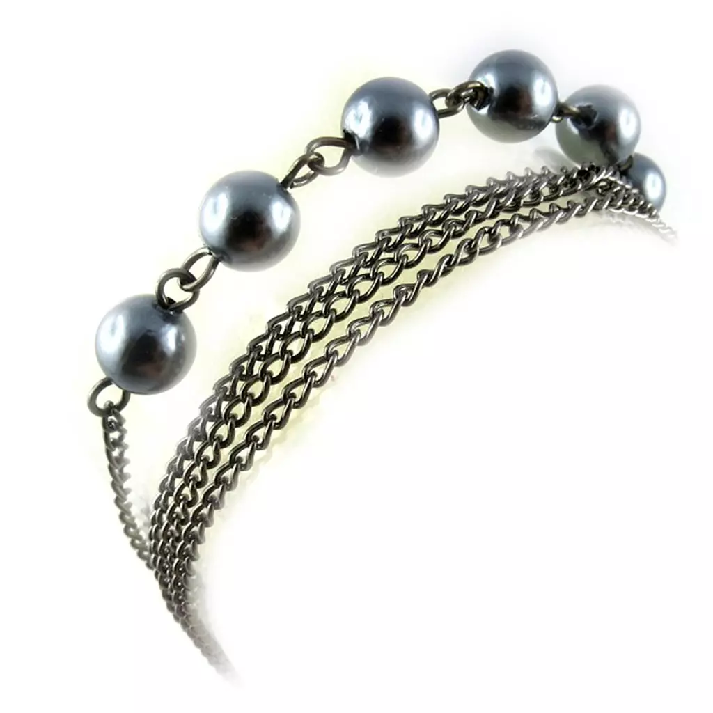 Les Trésors De Lily Bracelet 'Perla' Gris 7 Mm [L1878]