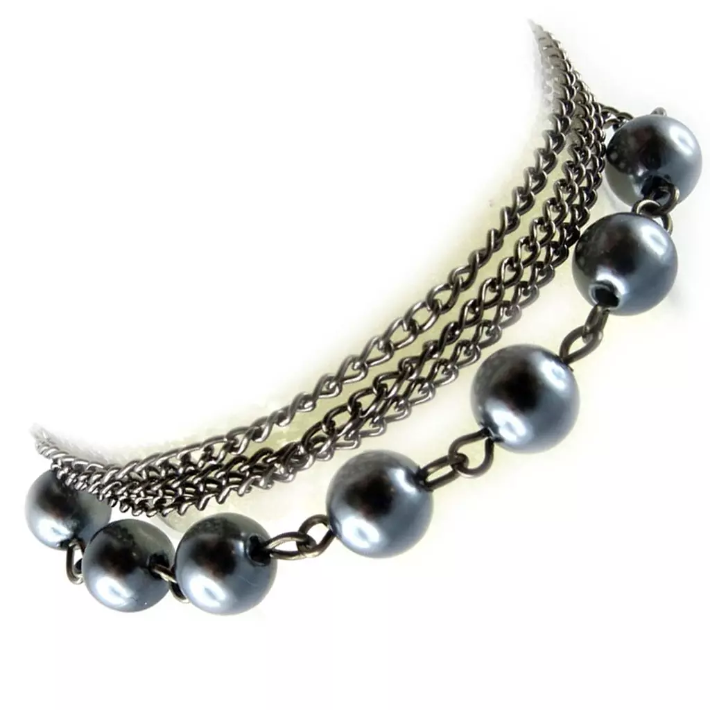 les trésors de lily Bracelet 'Perla' gris 7 mm [L1878]