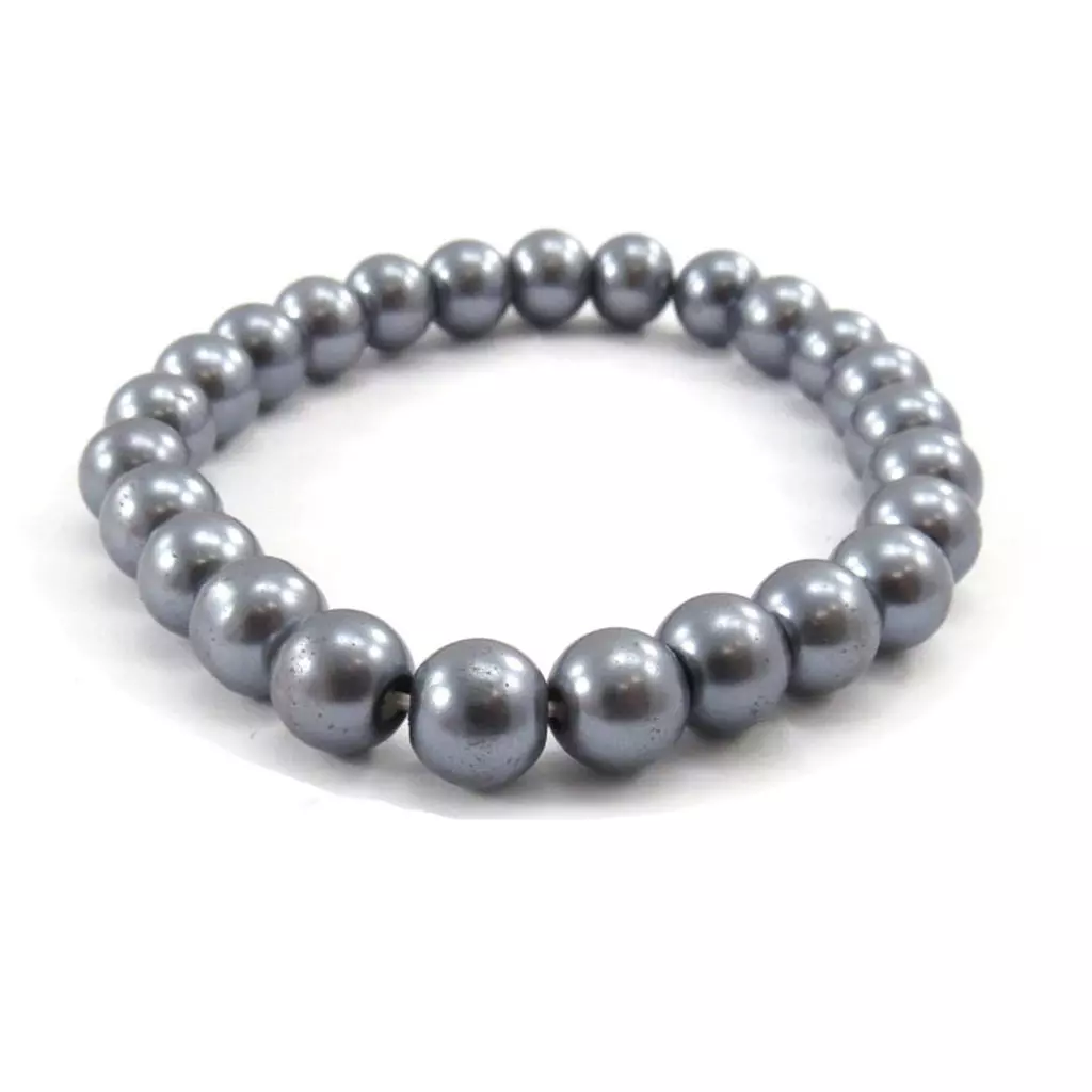 les trésors de lily Bracelet 'Perla' gris 8 mm [J7561]