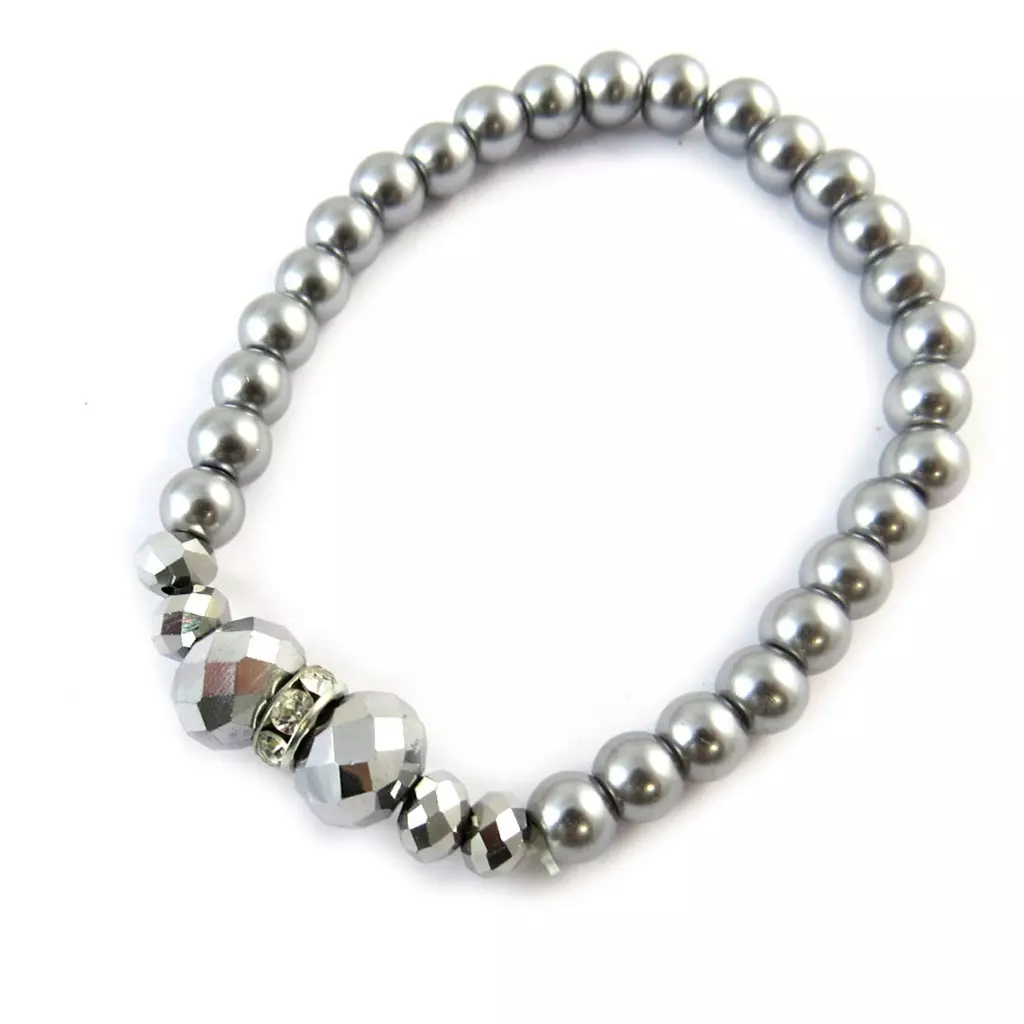 les trésors de lily Bracelet 'Sissi' gris [N9217]