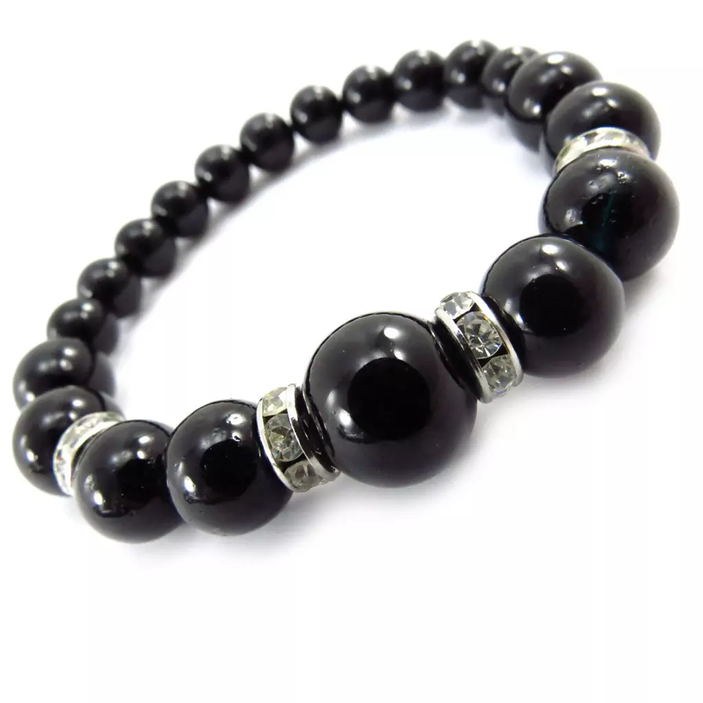 les trésors de lily Bracelet 'Sissi' noir [J6303]