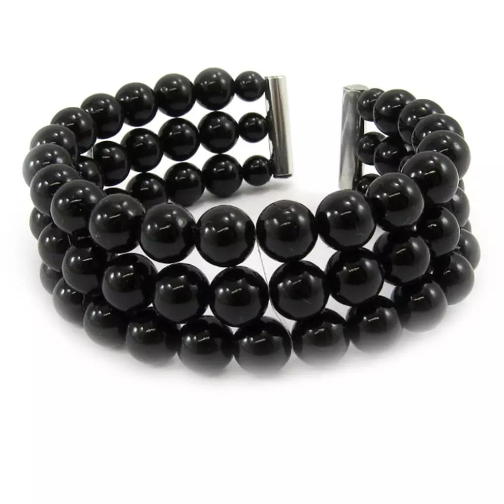 les trésors de lily Bracelet 'Sissi' noir [L1620]
