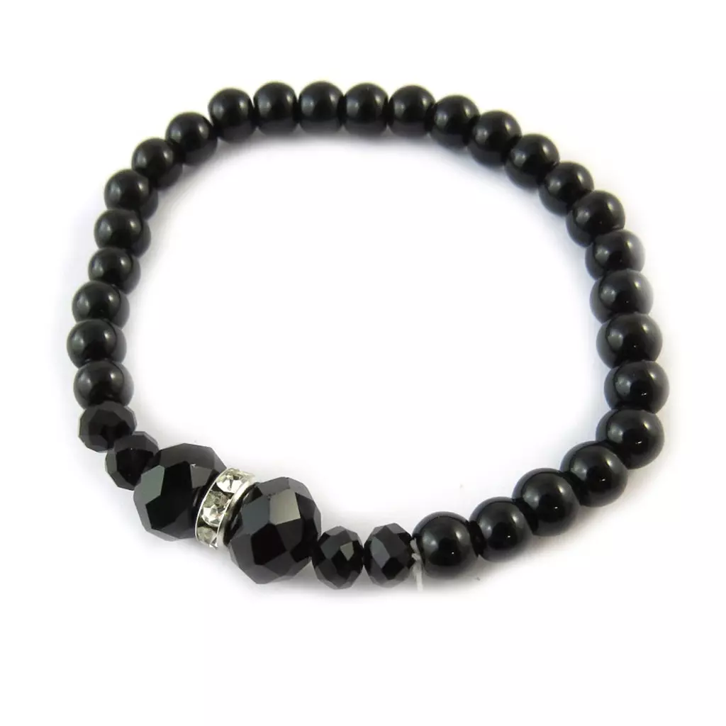 les trésors de lily Bracelet 'Sissi' noir [N9218]