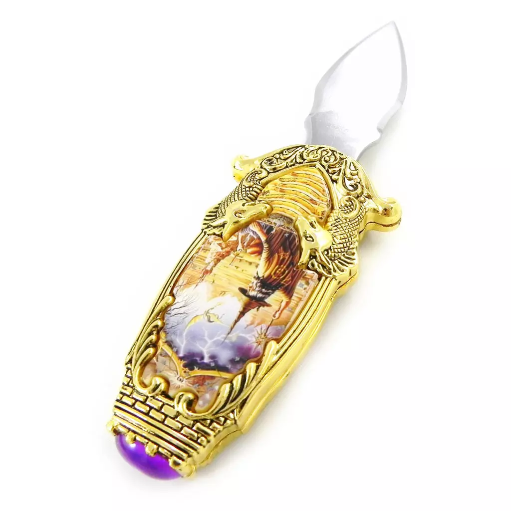 les trésors de lily Couteau 'Merlin' doré [H4824]