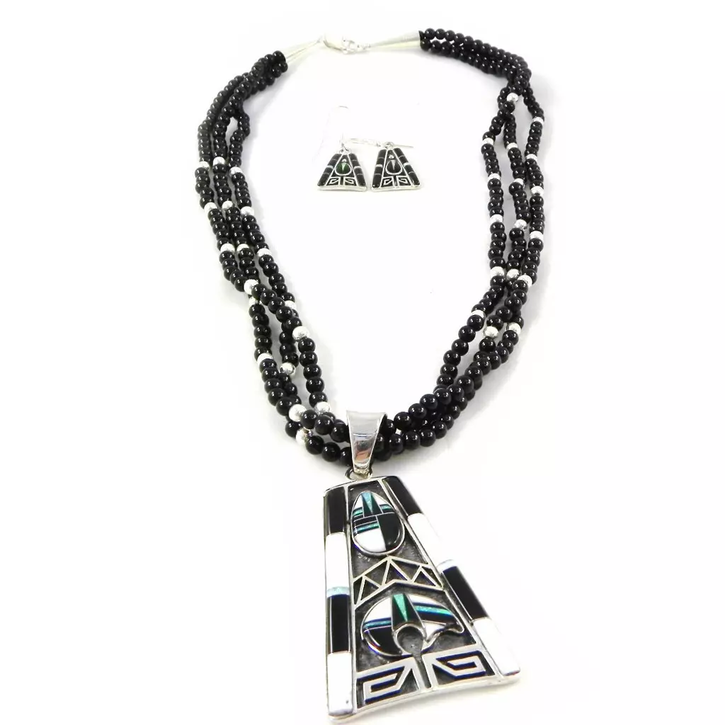 les trésors de lily Parure Argent 'Sapa' Onyx [C9279]