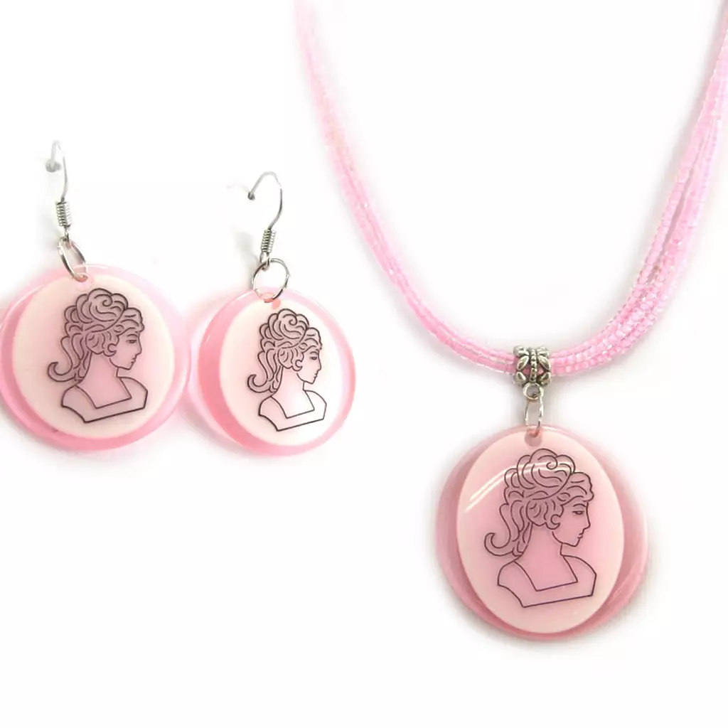 les trésors de lily Parure 'Athena' rose [L7515]