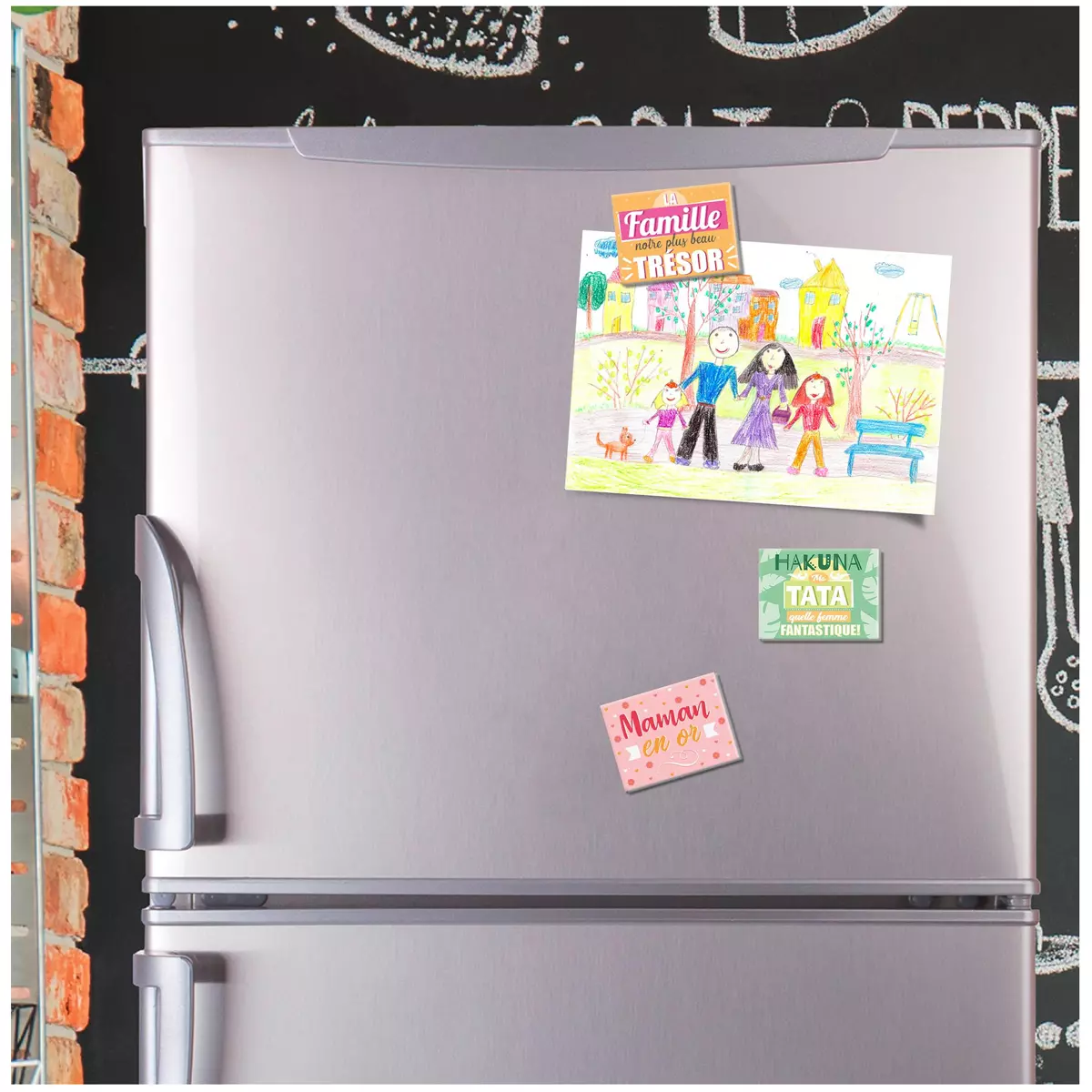 Les Trésors De Lily Magnet Céramique 'Maman' Rose (Maman En Or) 8x6 Cm [A3373]