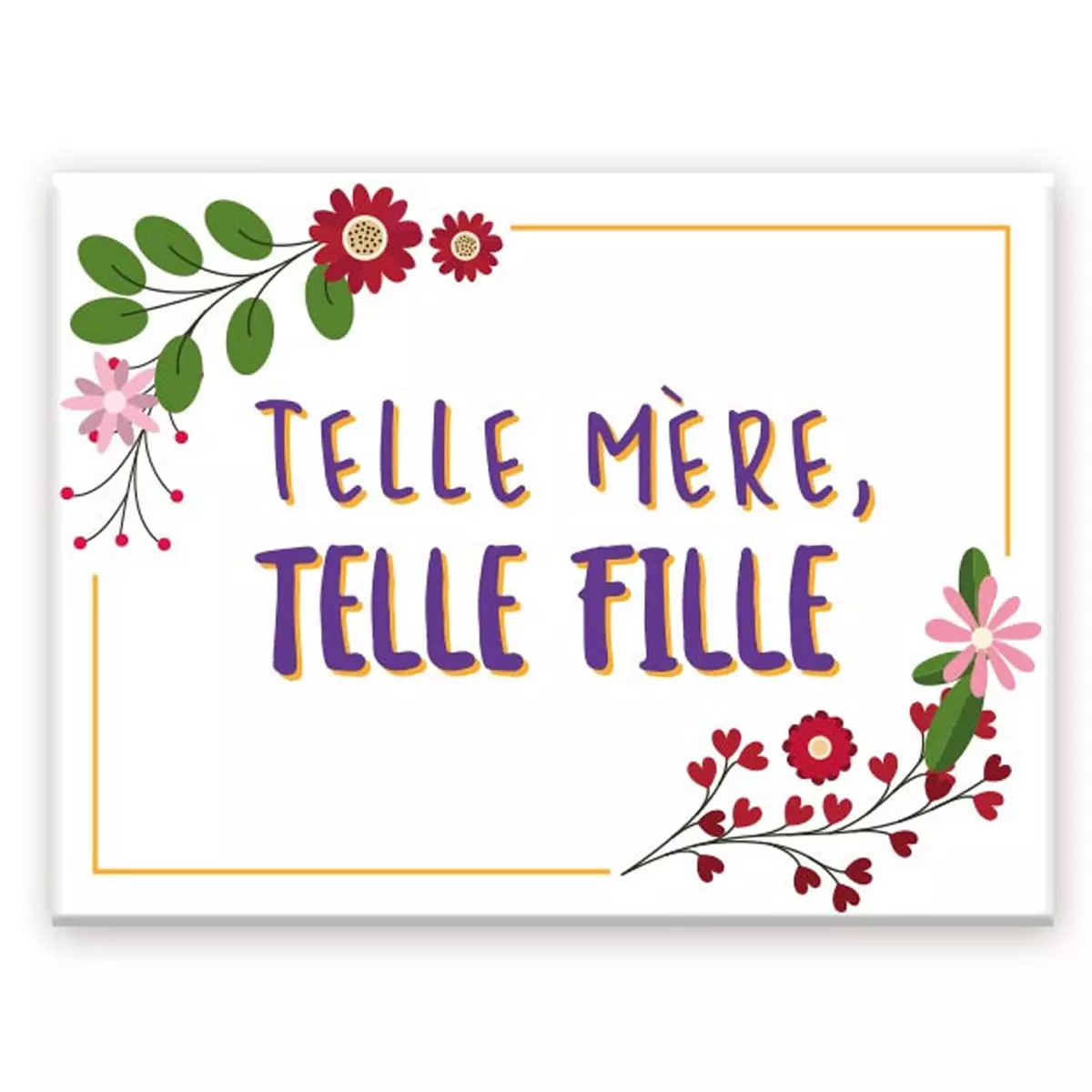 les trésors de lily Magnet céramique 'Telle Mère Telle Fille' multicolore (maman fille) 8x6 cm [A3627]
