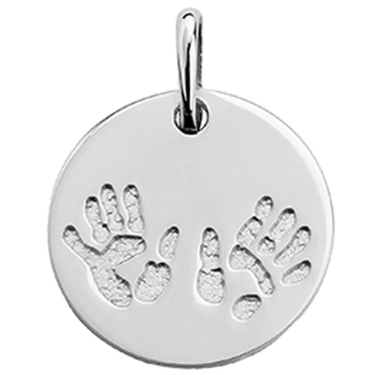 Les Trésors De Lily Médaille Argent 'Bambino' (rhodié) 17 Mm (mains) [N4057]