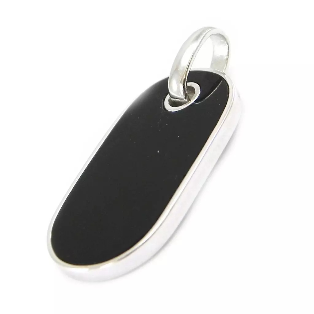 Les Trésors De Lily Médaille Argent 'Plaque Américaine' Noir Argenté (rhodié) 28x15 Mm [I4248]