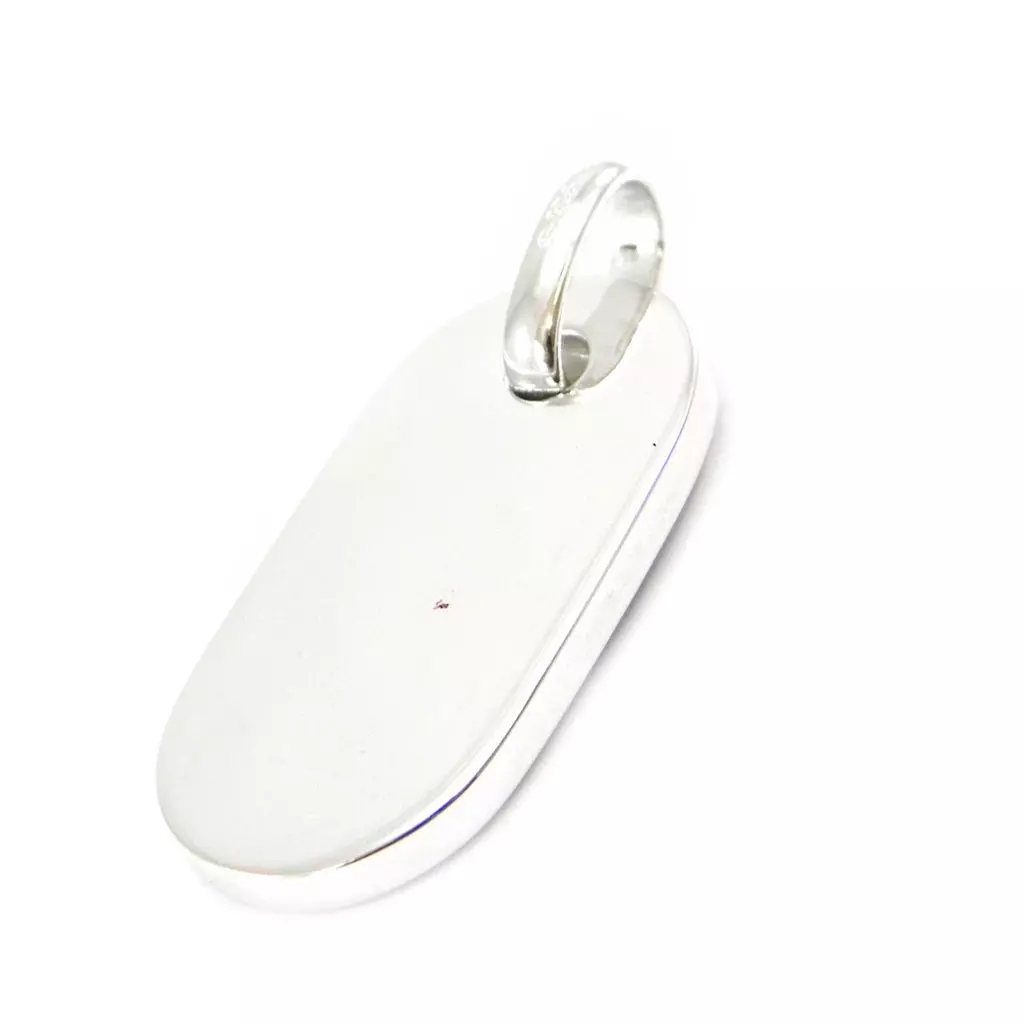 Les Trésors De Lily Médaille Argent 'Plaque Américaine' Noir Argenté (rhodié) 28x15 Mm [I4248]