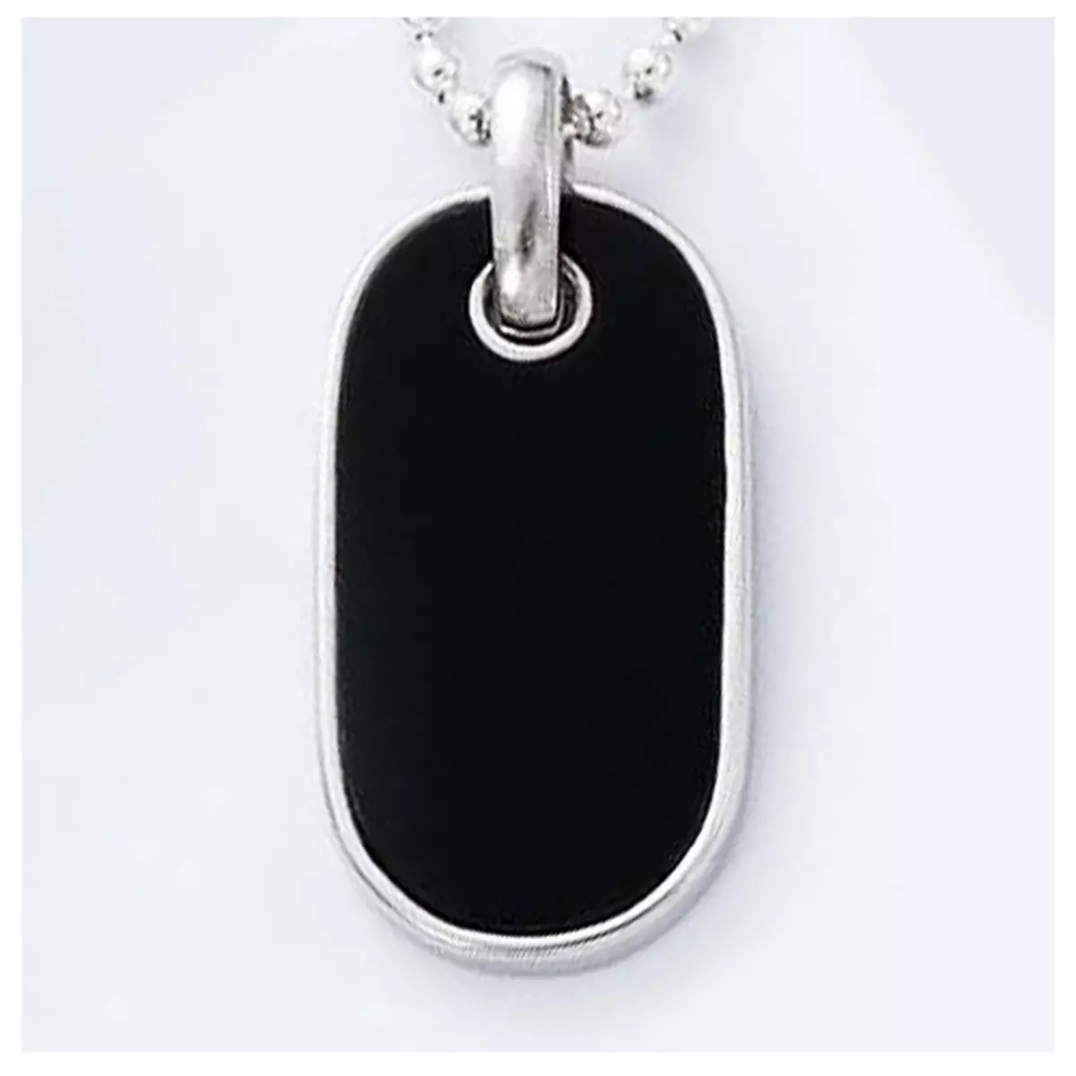 les trésors de lily Médaille Argent 'Plaque Américaine' noir argenté (rhodié) 28x15 mm [I4248]