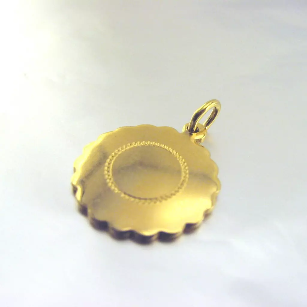 Les Trésors De Lily Médaille Plaqué Or 'Innocence' Vierge Doré 16 Mm [D9537]