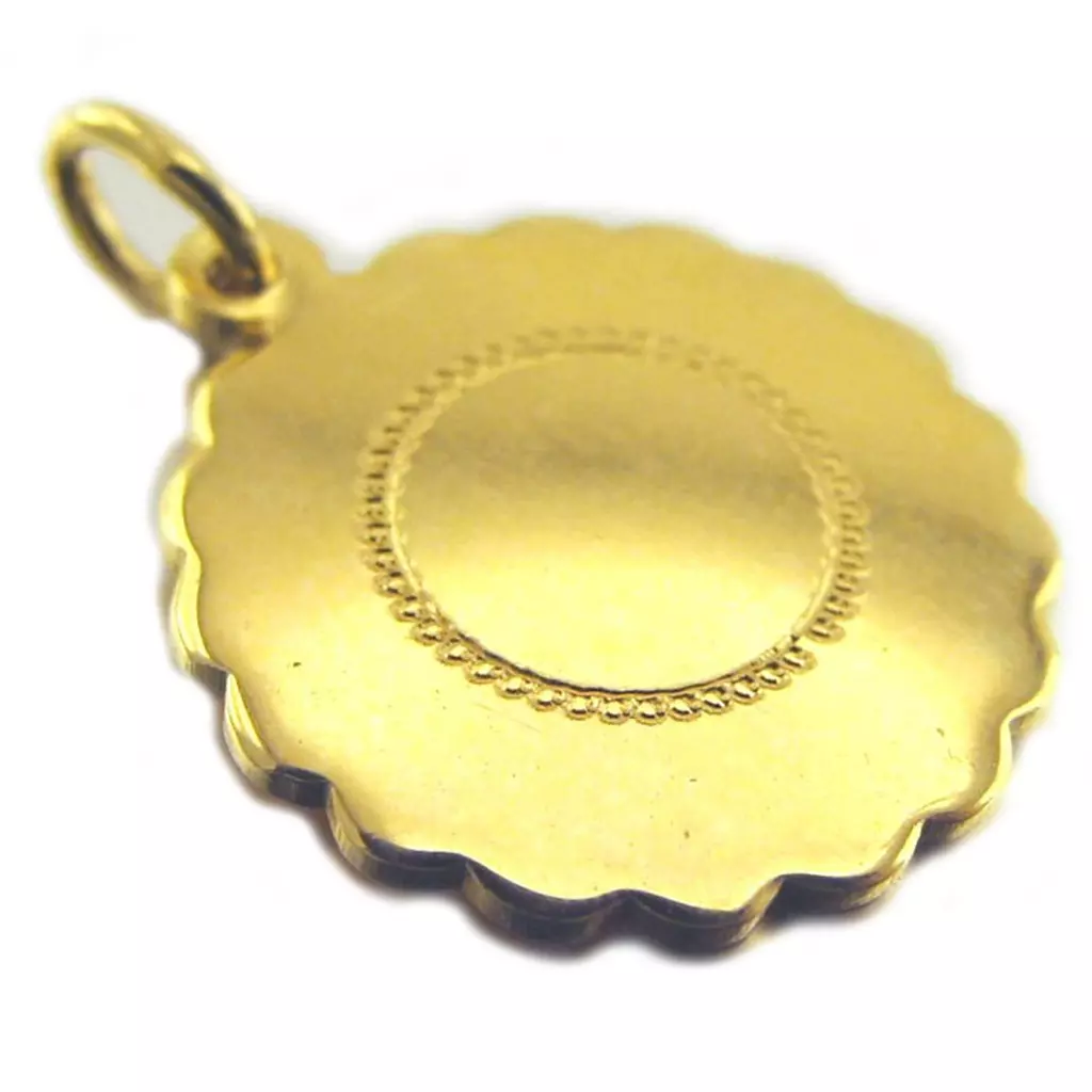 les trésors de lily Médaille Plaqué Or 'Innocence' Vierge doré 16 mm [D9537]