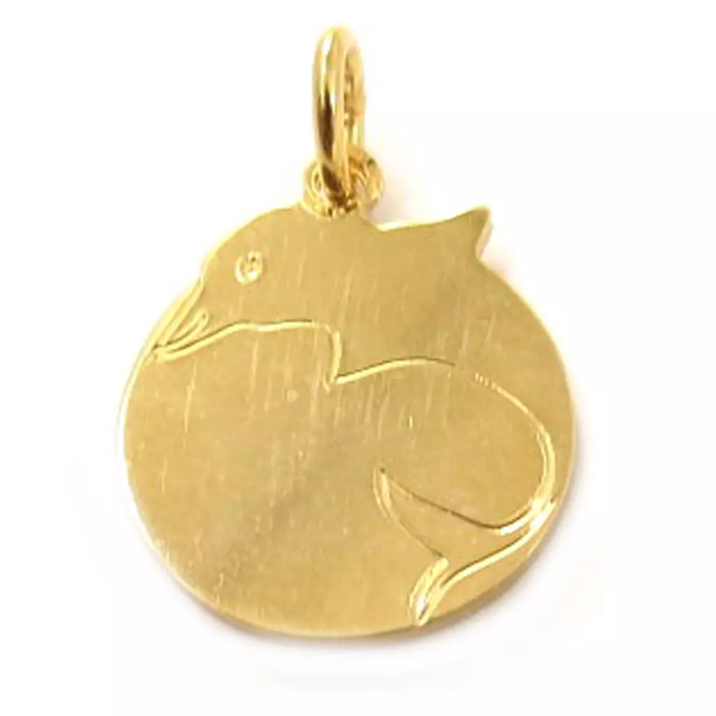 Les Trésors De Lily Médaille Plaqué Or 'Message Dauphin' Doré 14x15 Mm [C6836]