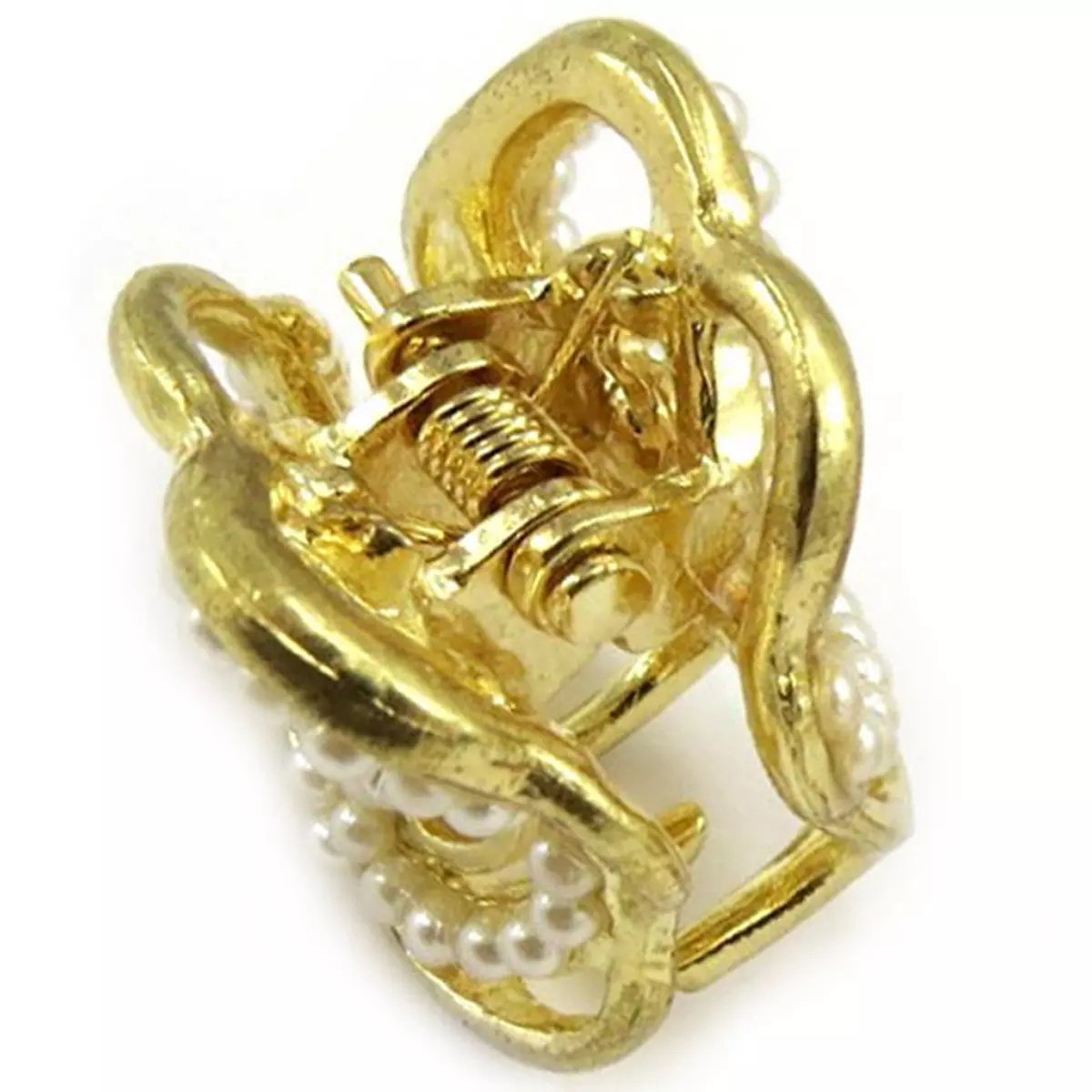 Les Trésors De Lily Mini Pince Créateur 'Scarlett' Ivoire Doré (rose) 23x20 Mm [R6718]