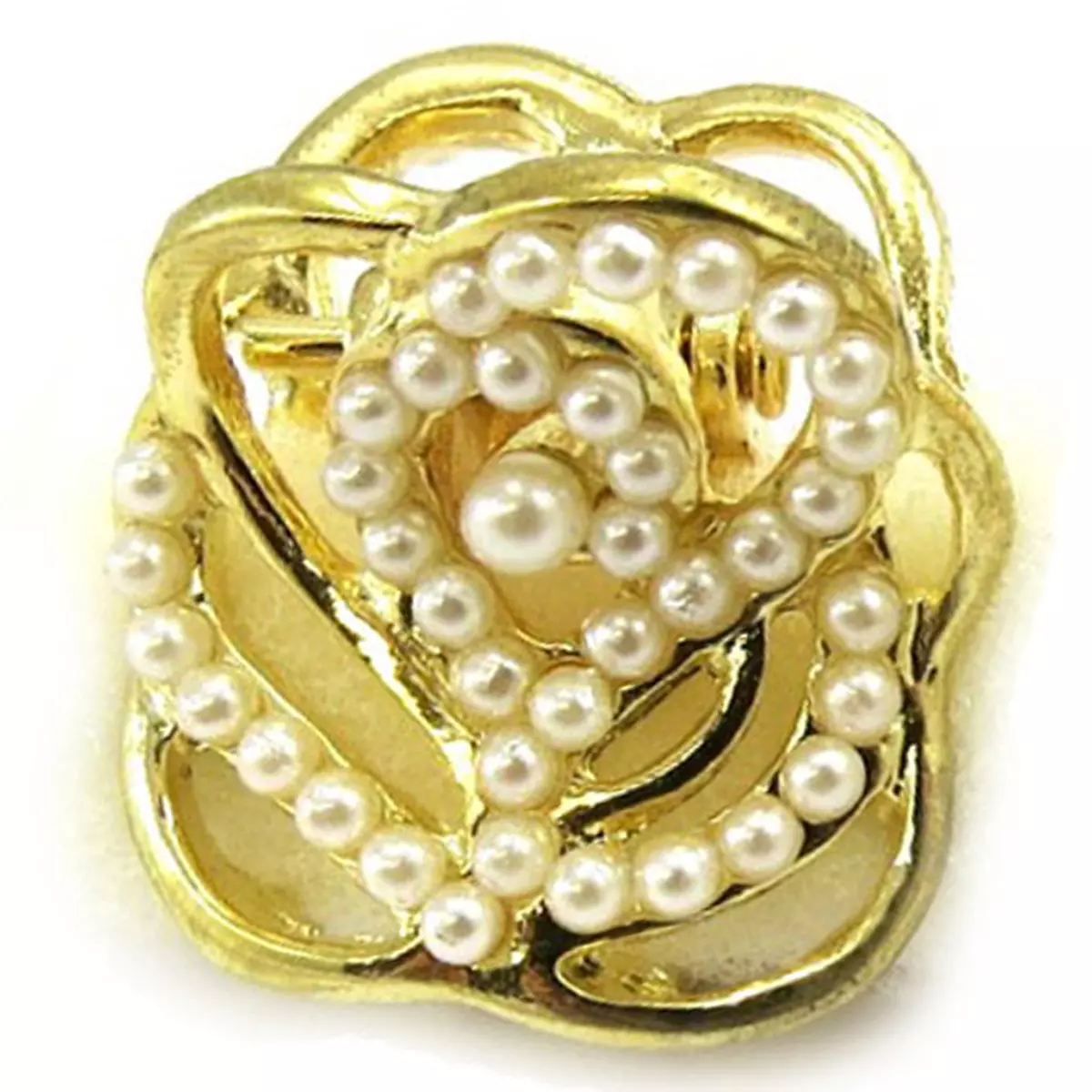 les trésors de lily Mini pince créateur 'Scarlett' ivoire doré (rose) 23x20 mm [R6718]