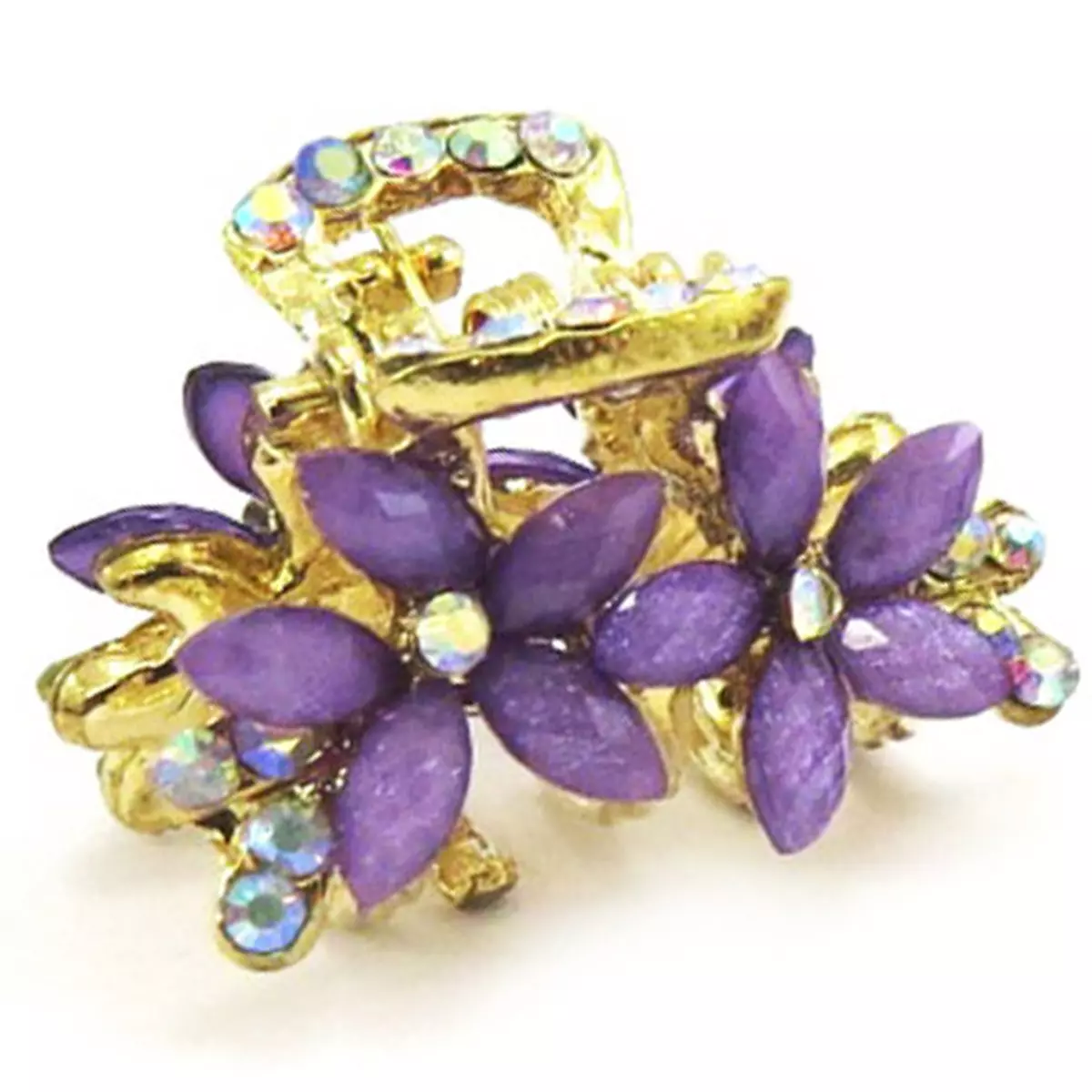 les trésors de lily Mini pince créateur 'Scarlett' violet doré 25x20 mm [R6717]