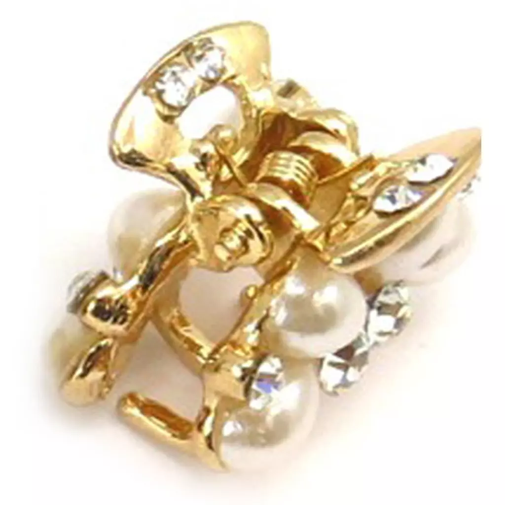 Les Trésors De Lily Mini Pince Créateur 'Sissi' Beige Doré 30x30x18 Mm [R5331]