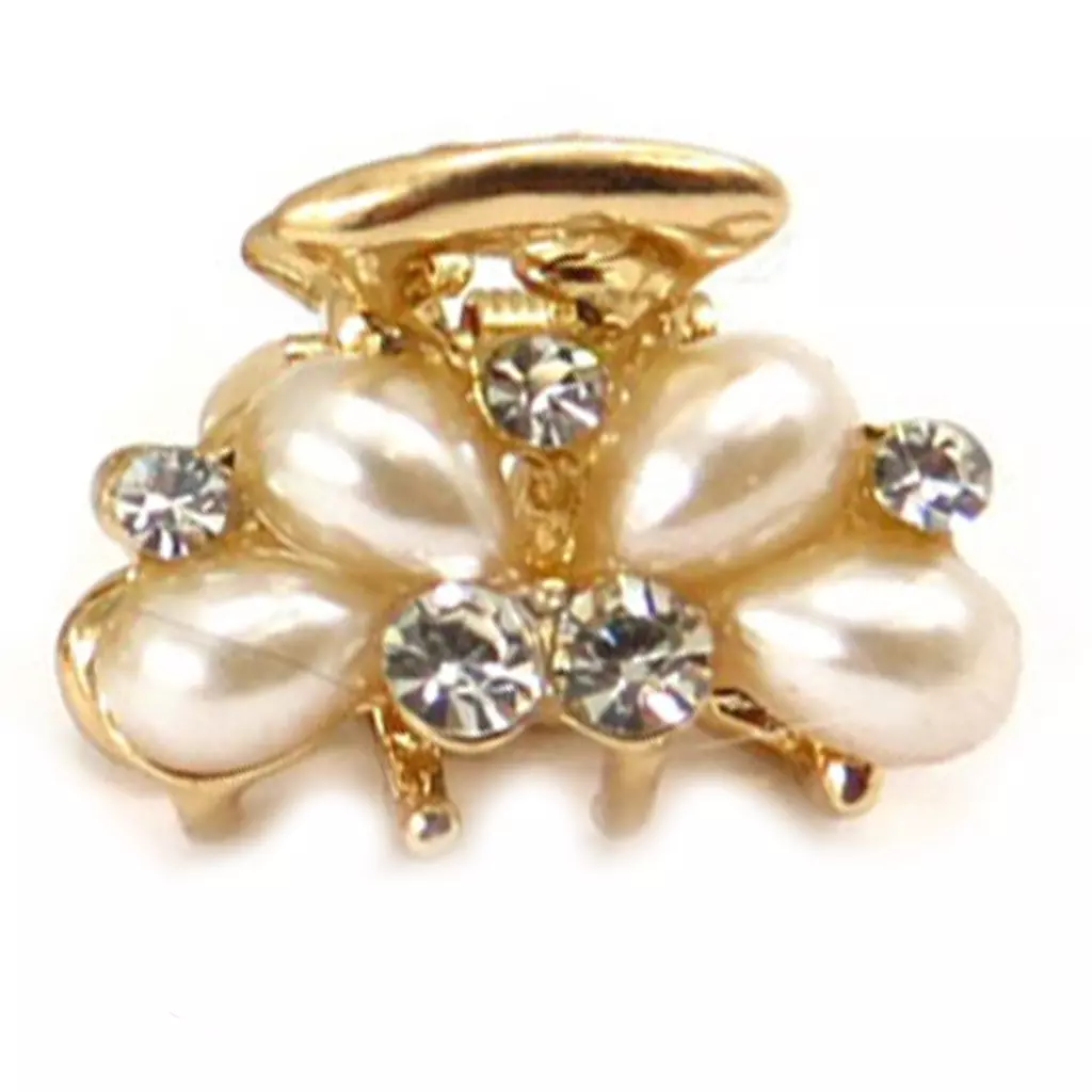 les trésors de lily Mini pince créateur 'Sissi' beige doré 30x30x18 mm [R5331]