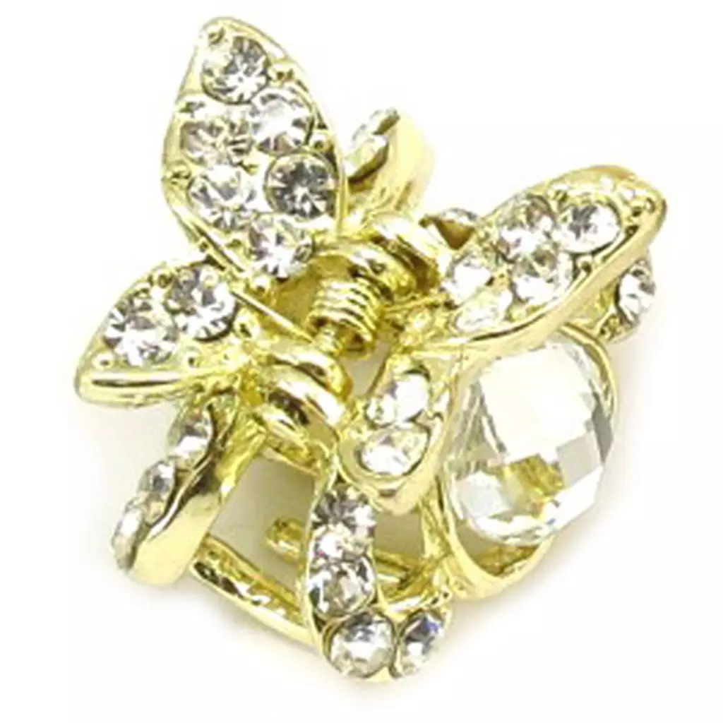 les trésors de lily Mini pince créateur 'Sissi' blanc doré (papillon) 30x30x18 mm [R5330]