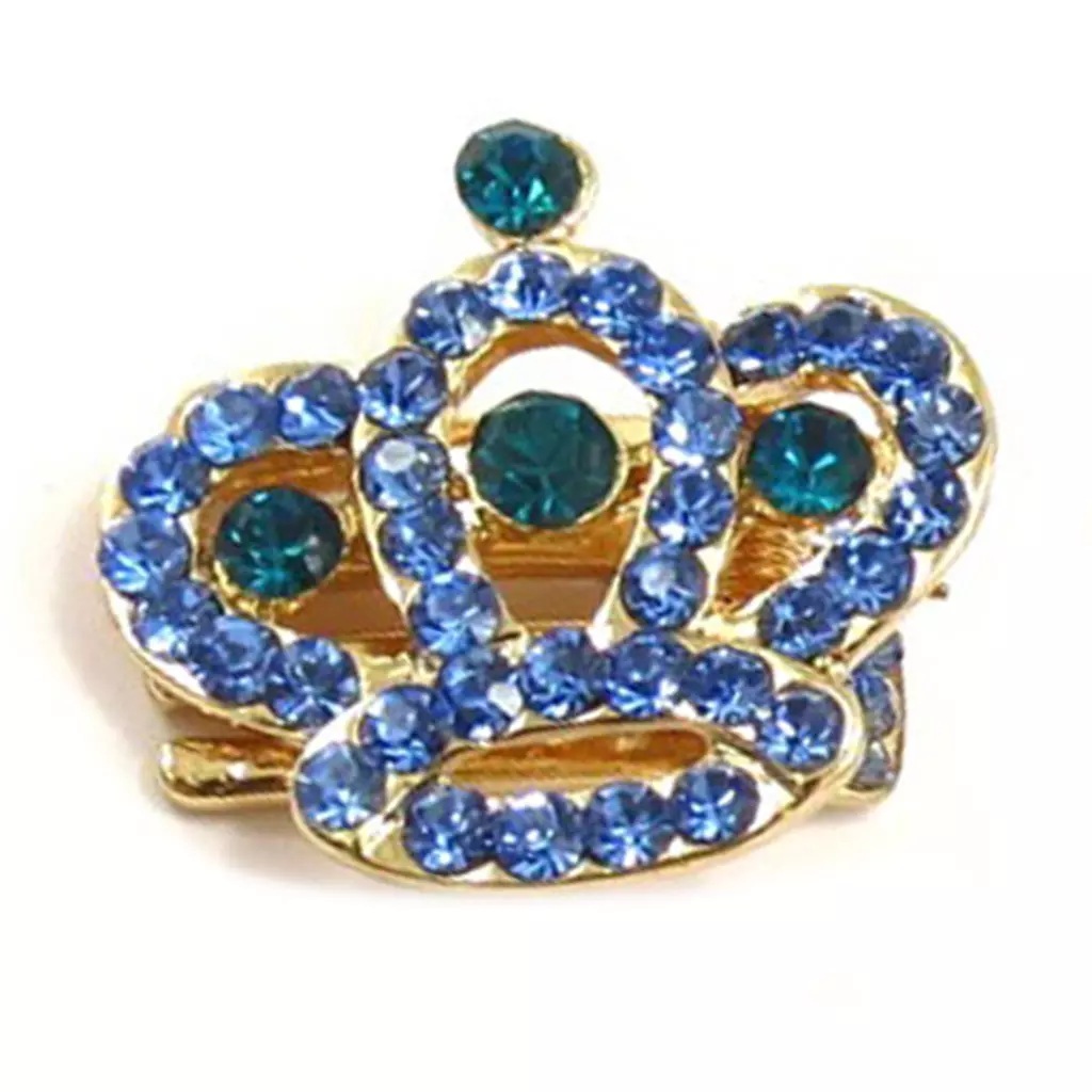 les trésors de lily Mini pince créateur 'Sissi' bleu doré (couronne) 25x25 mm [R5337]