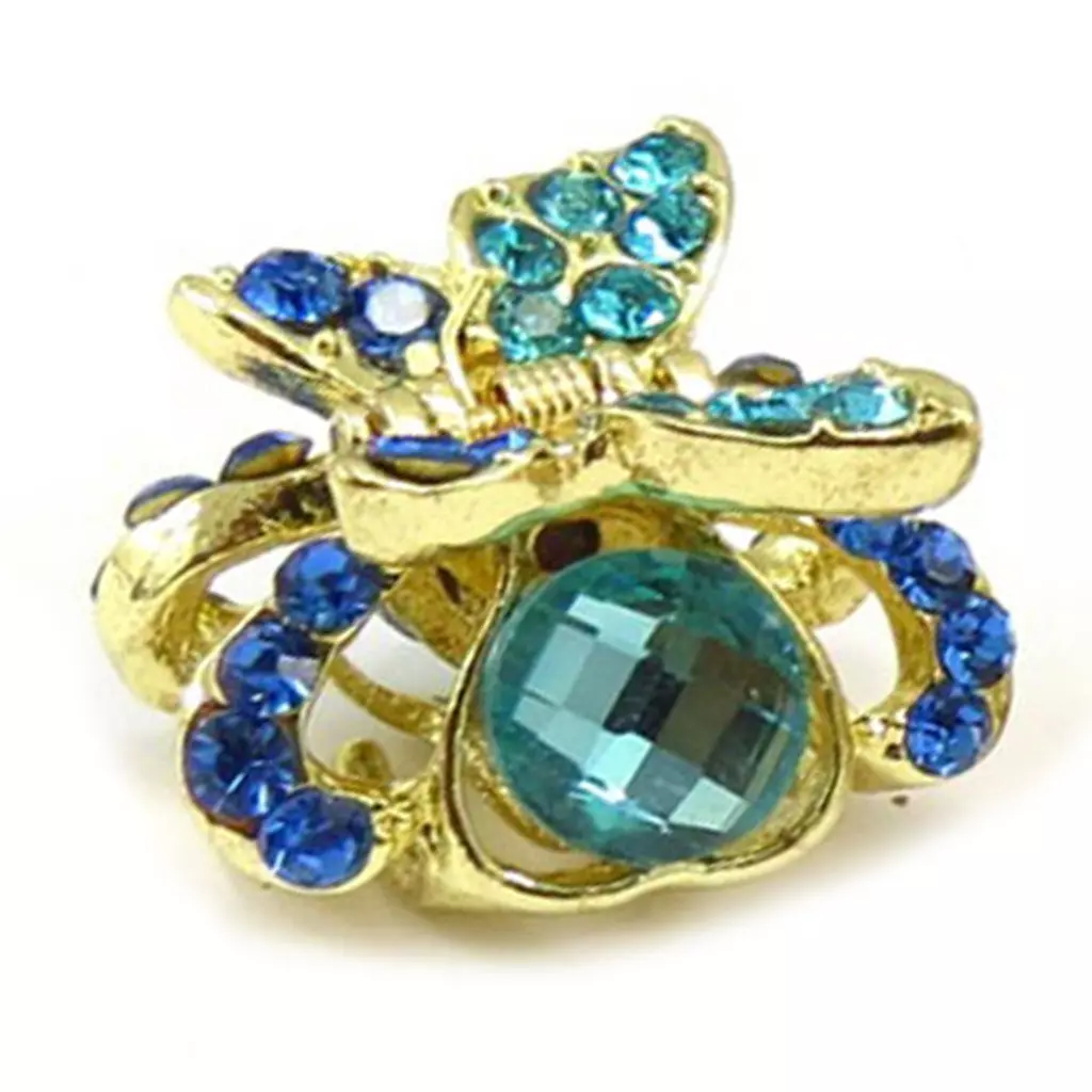 Les Trésors De Lily Mini Pince Créateur 'Sissi' Bleu Doré (papillon) 30x30x18 Mm [R5333]