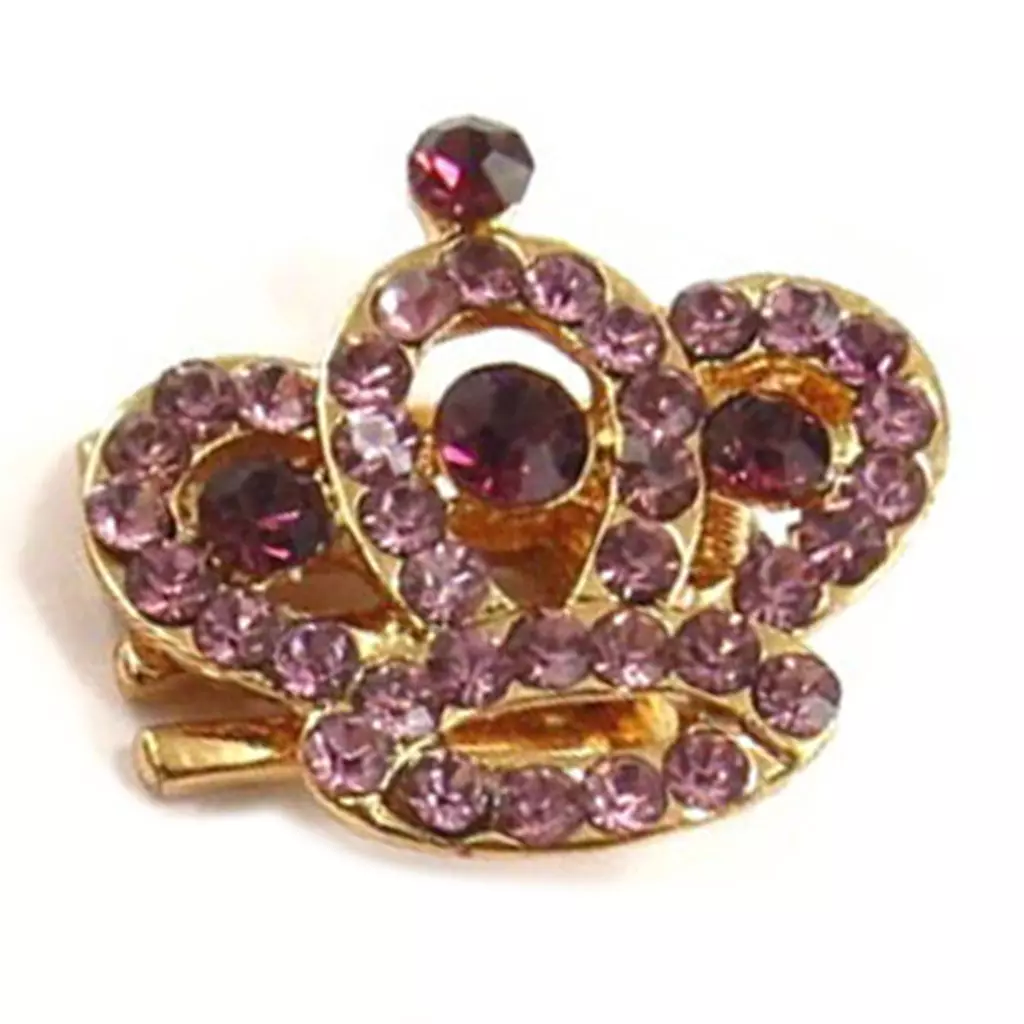 Les Trésors De Lily Mini Pince Créateur 'Sissi' Rose Doré (couronne) 25x25 Mm [R5336]