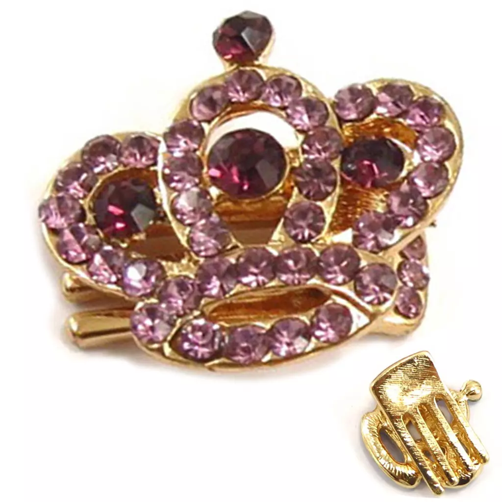 Les Trésors De Lily Mini Pince Créateur 'Sissi' Rose Doré (couronne) 25x25 Mm [R5336]