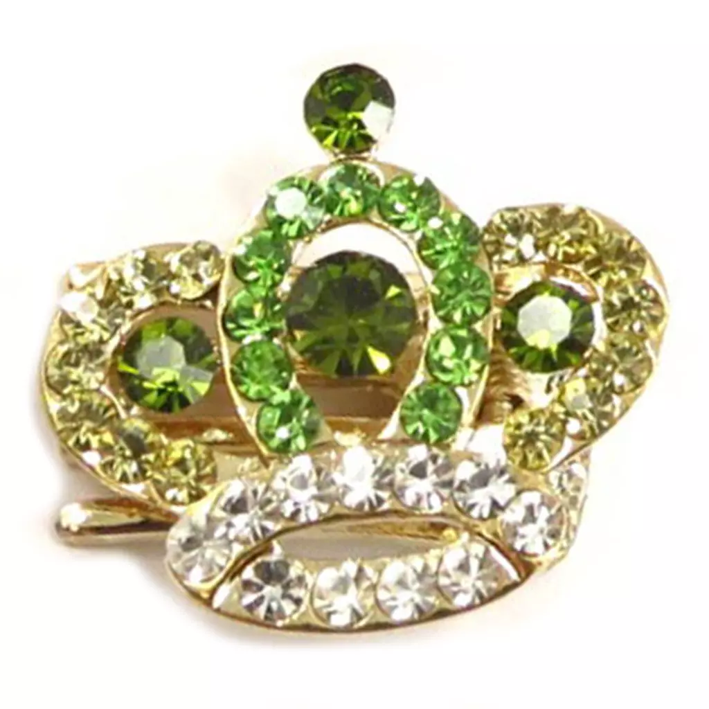 Les Trésors De Lily Mini Pince Créateur 'Sissi' Vert Doré (couronne) 25x25 Mm [R5334]
