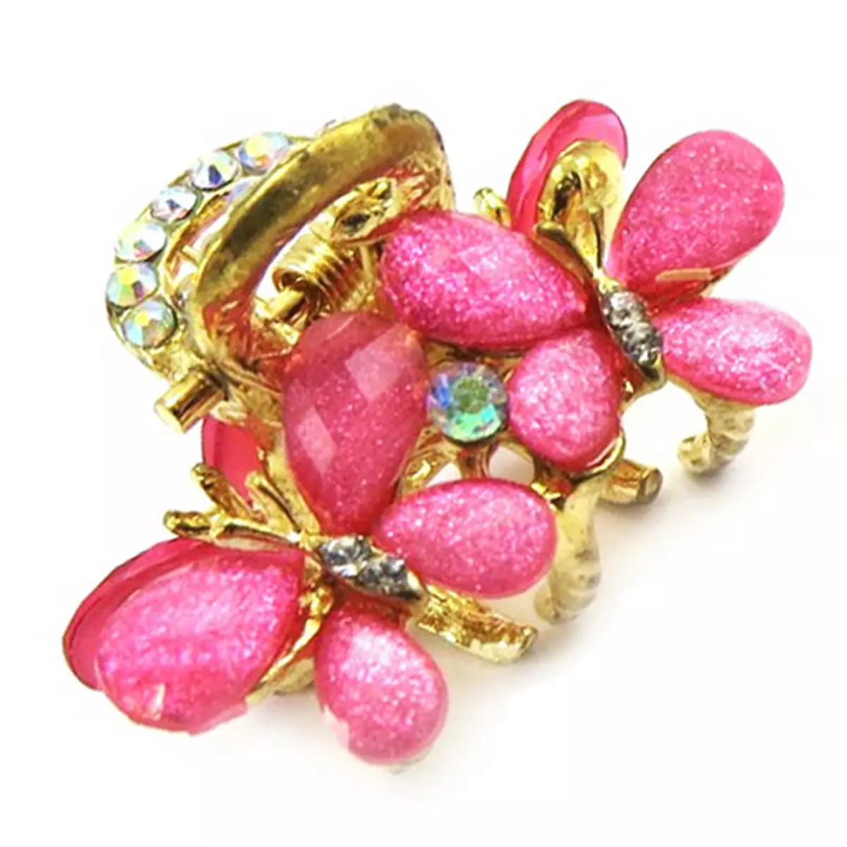 les trésors de lily Mini pince 'Scarlett' rose 3x2 cm [R6710]