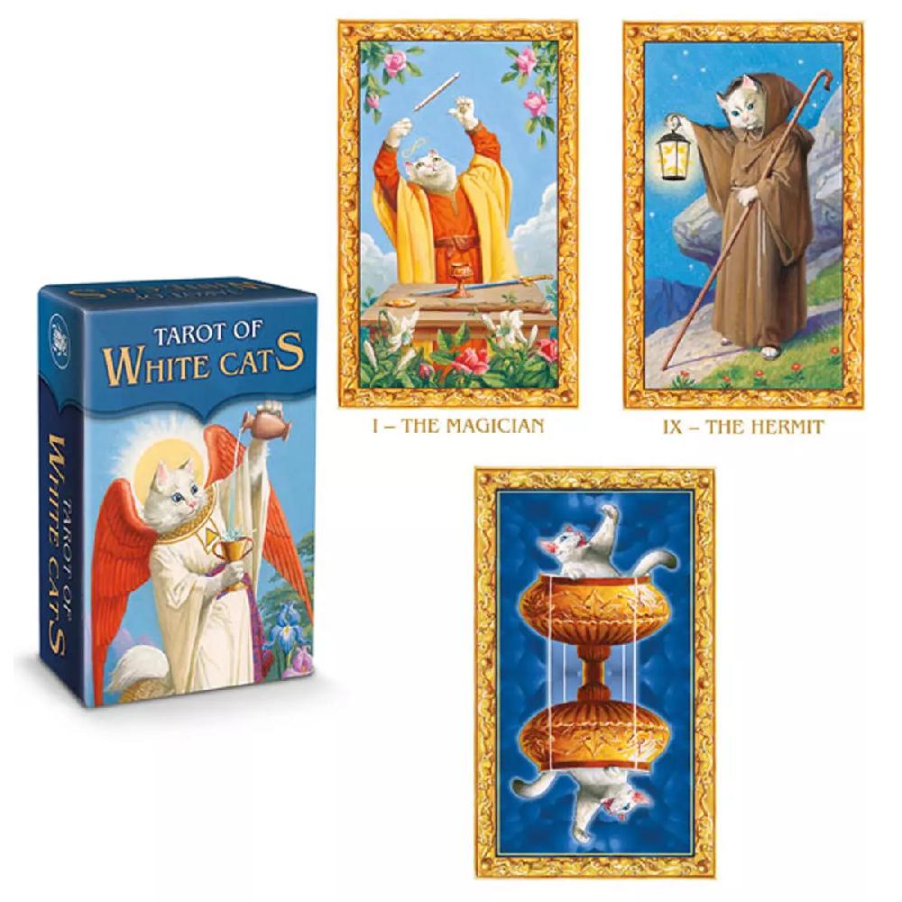les trésors de lily Mini tarot créateur 'Tarot of White Cats' 9x6x4 cm [A1340]