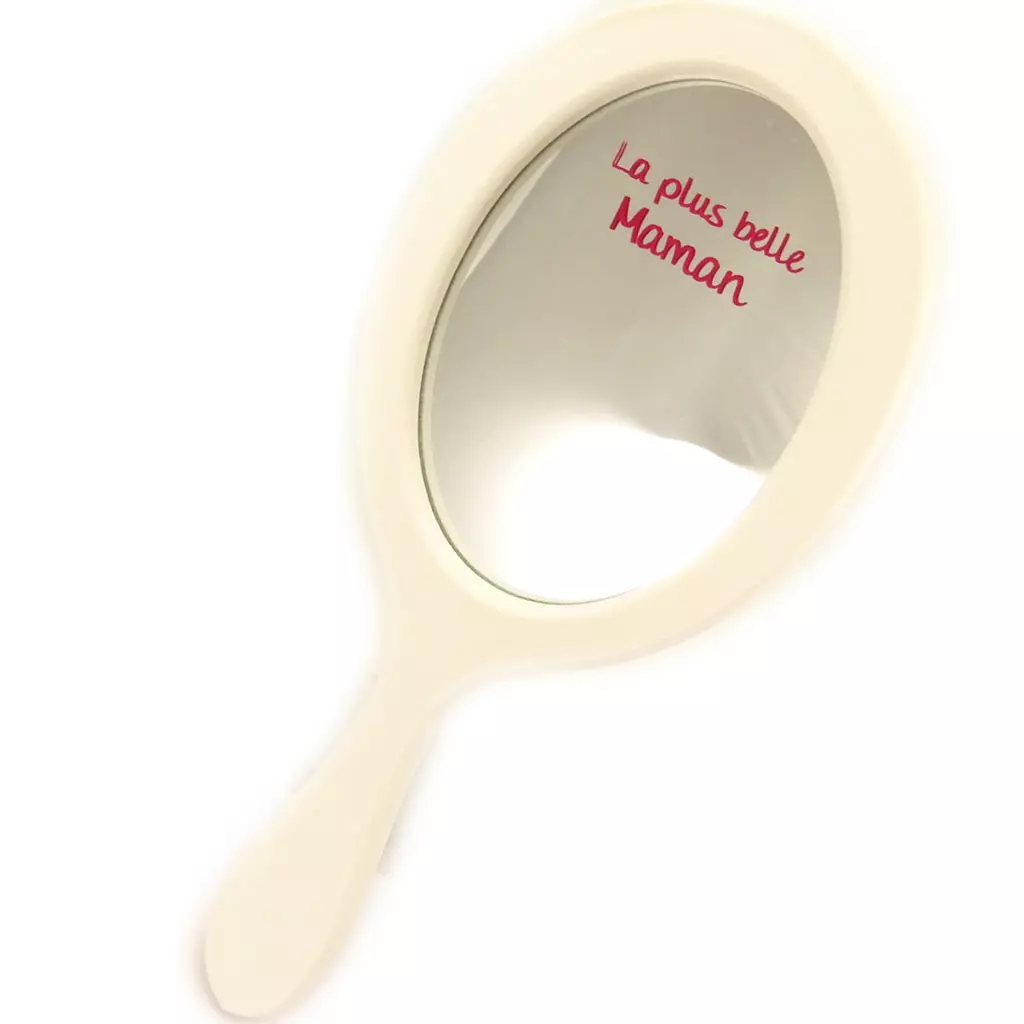 Les Trésors De Lily Miroir Bois 'La Plus Belle Maman' Ivoire 32x13 Cm [L4893]
