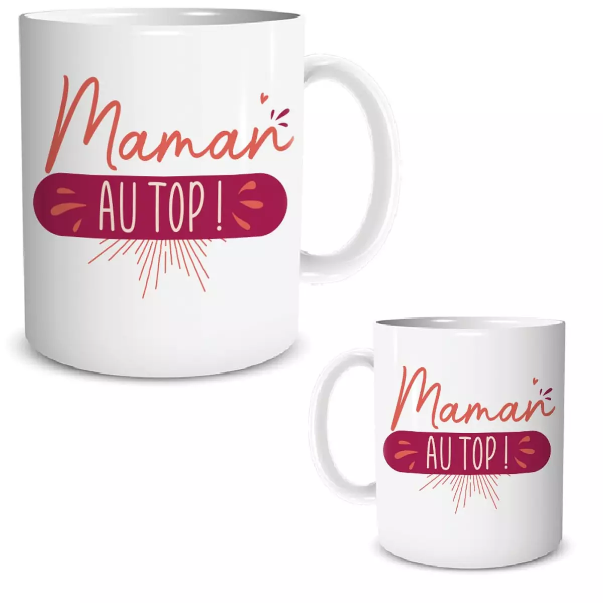 Les Trésors De Lily Mug Céramique 'Maman Au Top ' Orange Rose 95x80 Mm [A3722]
