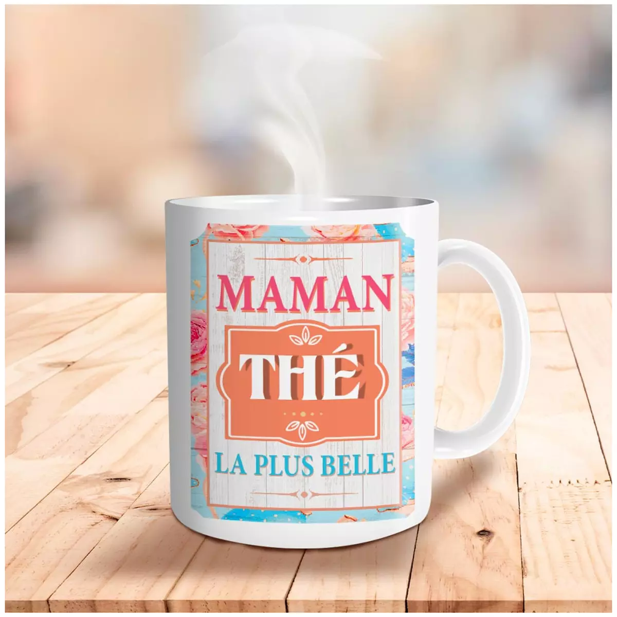 les trésors de lily Mug céramique 'Maman thé la plus belle' multicolore 95x80 mm [A2088]