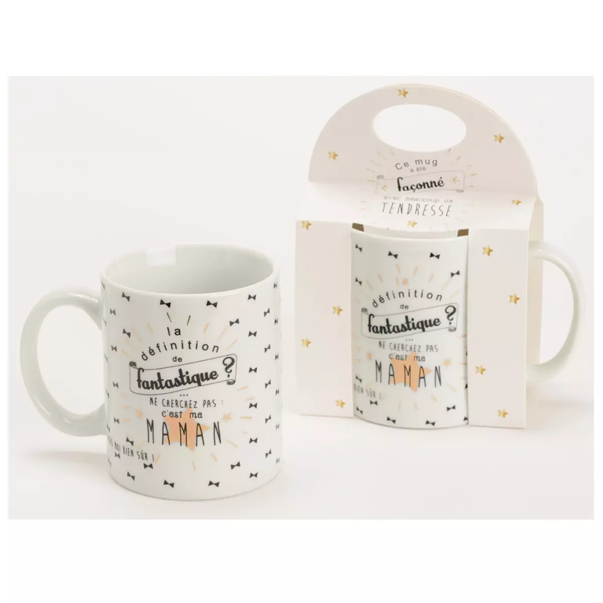 les trésors de lily Mug porcelaine 'Maman' blanc noir (fantastique) 95x80 mm [Q9575]