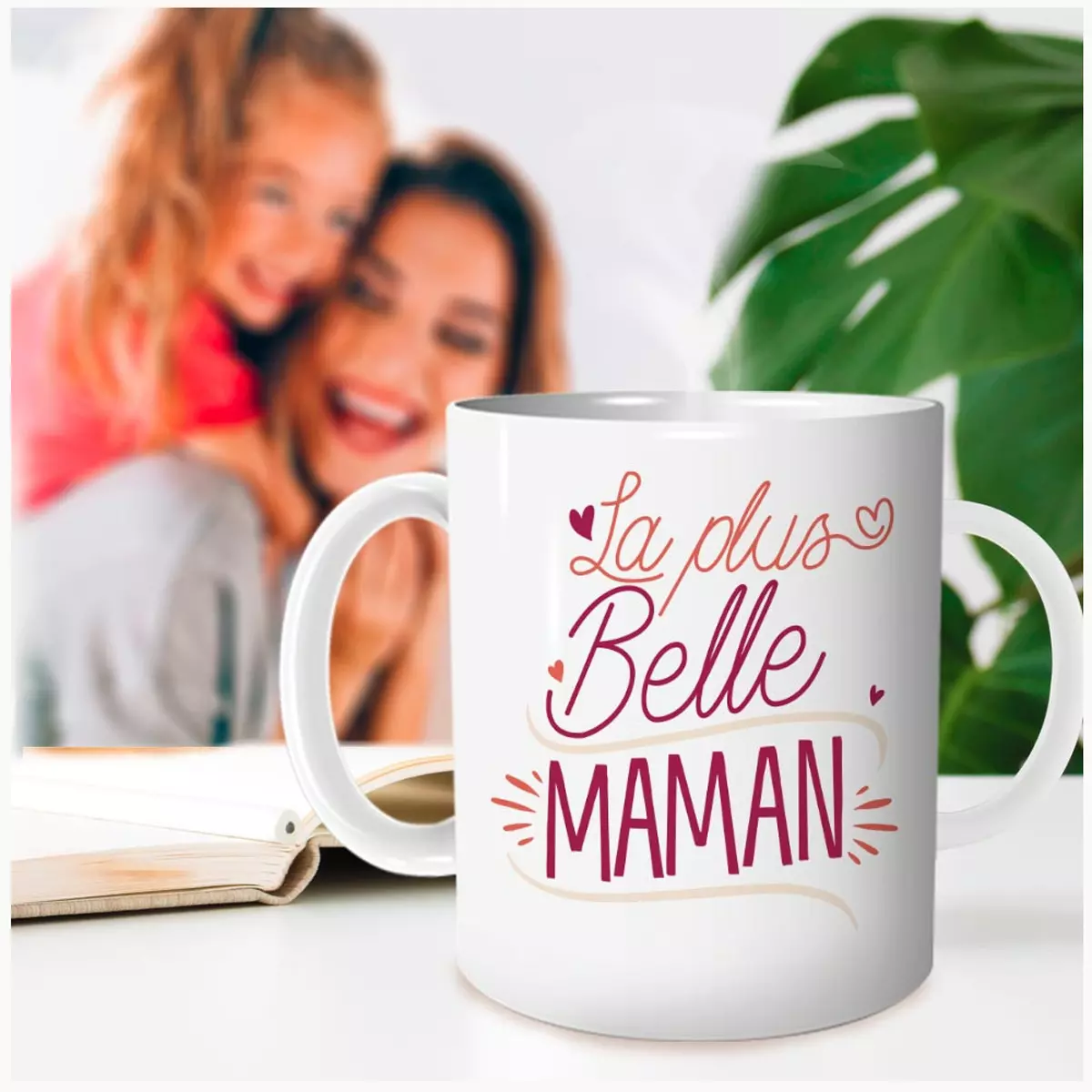 Les Trésors De Lily Mug Tendresse 'La Plus Belle Maman' Blanc Rose 95x80 Mm [A3783]