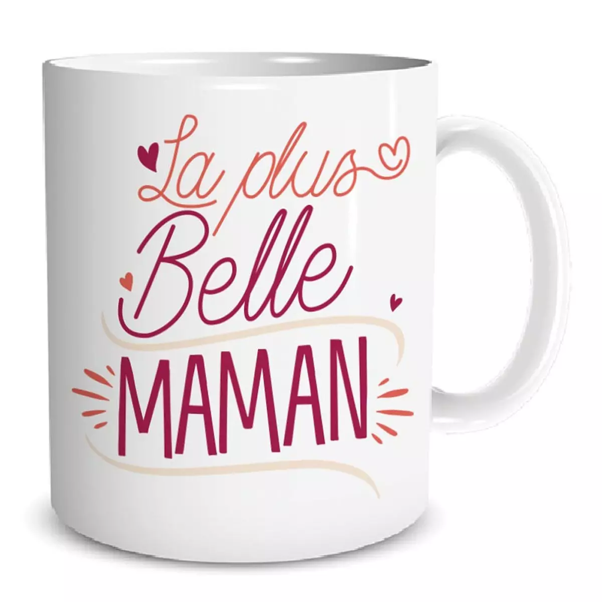 les trésors de lily Mug tendresse 'La plus Belle Maman' blanc rose 95x80 mm [A3783]