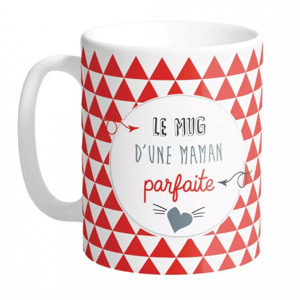 les trésors de lily Mug tendresse 'le mug d'une Maman Parfaite' rouge blanc 95x80 mm [A2780]