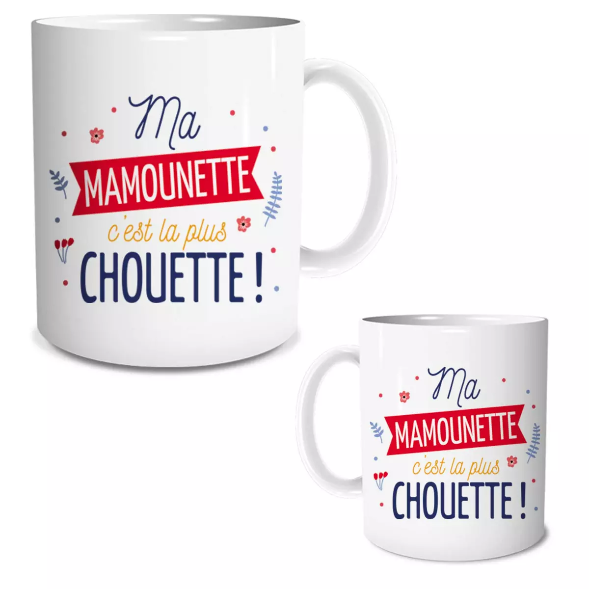 les trésors de lily Mug tendresse 'Ma Mamounette c'est la plus Chouette ' (maman) 95x80 mm [R2606]