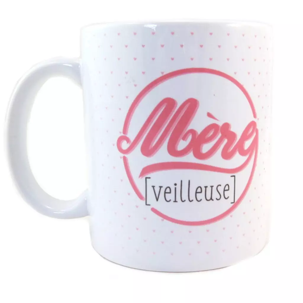 Les Trésors De Lily Mug Tendresse 'Maman Mère [veilleuse]' Blanc Rose 95x80 Mm [P9406]