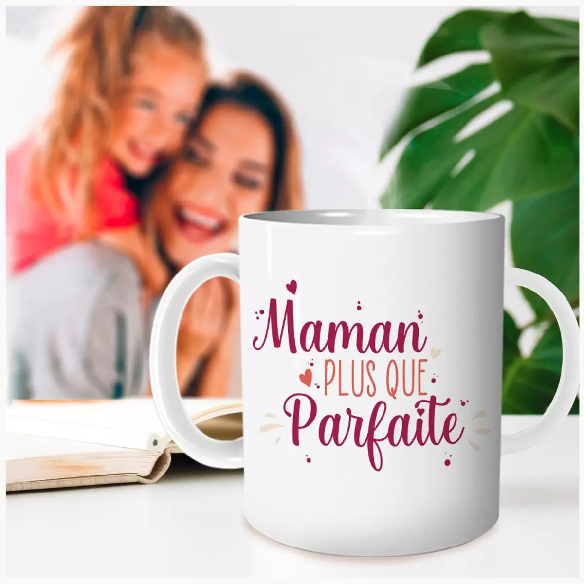 Les Trésors De Lily Mug Tendresse 'Maman Plus Que Parfaite' Blanc Rose 95x80 Mm [A3785]