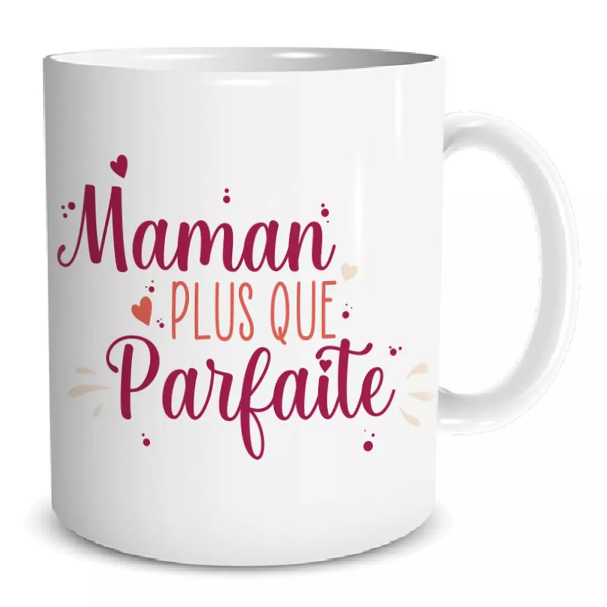 les trésors de lily Mug tendresse 'Maman plus que Parfaite' blanc rose 95x80 mm [A3785]
