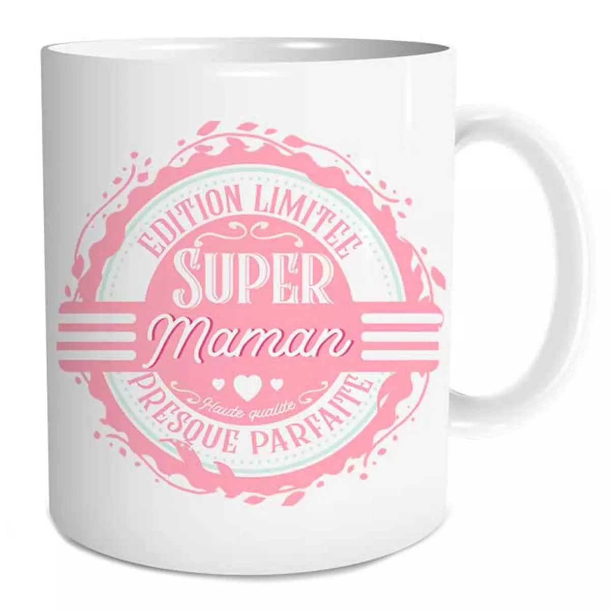 les trésors de lily Mug tendresse 'Super Maman Edition Limitée Presque Parfaite' 95x80 mm [Q6734]
